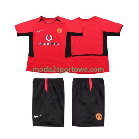 Koszulka Manchester United 2004 Retro Dziecięcy Domowe Stroje Piłkarskie 2002 Krótki Rękaw